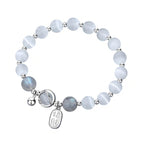 925 silver women's blessing bracelet£¨Bead width 8mm£©