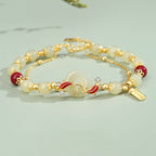 S925 silver natural Hetian jade koi versatile bracelet